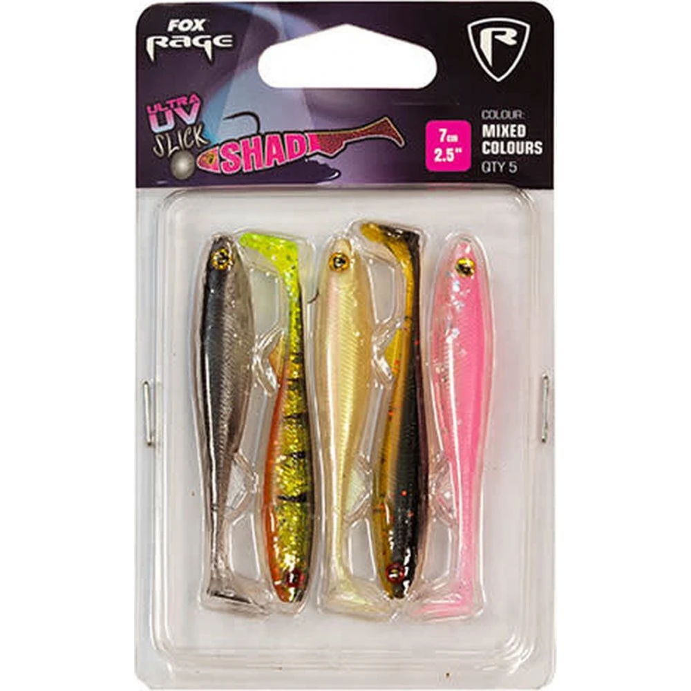 Fox Rage Slick Shad UV Mixed Colour Packs 7 Cm 3 Fox Rage Slick Shad UV Mixed Colour Packs 7 Cm