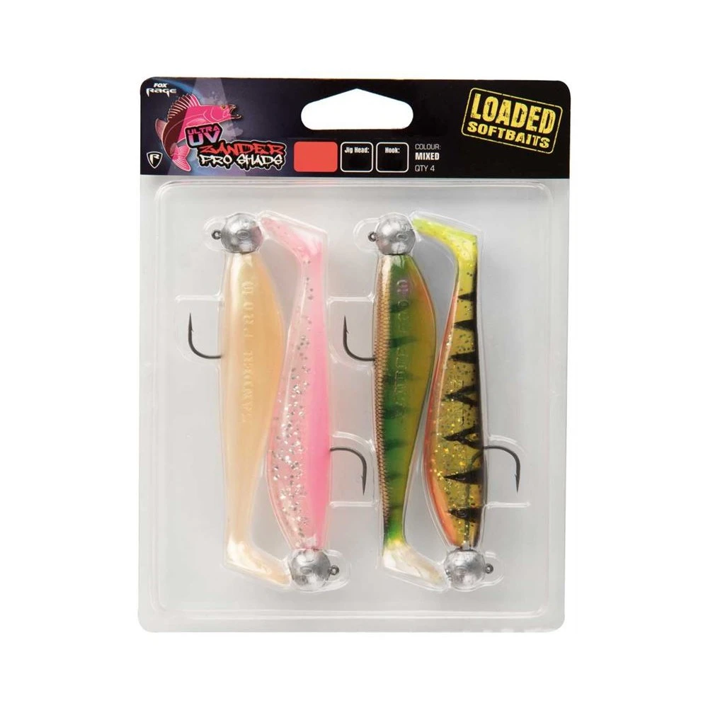 Fox Rage Zander Pro Shad Loaded UV Mixed Colour Packs 12 Gr – Size 4/0 – 12 Cm 3 Fox Rage Zander Pro Shad Loaded UV Mixed Colour Packs 12 Gr – Size 4/0 – 12 Cm