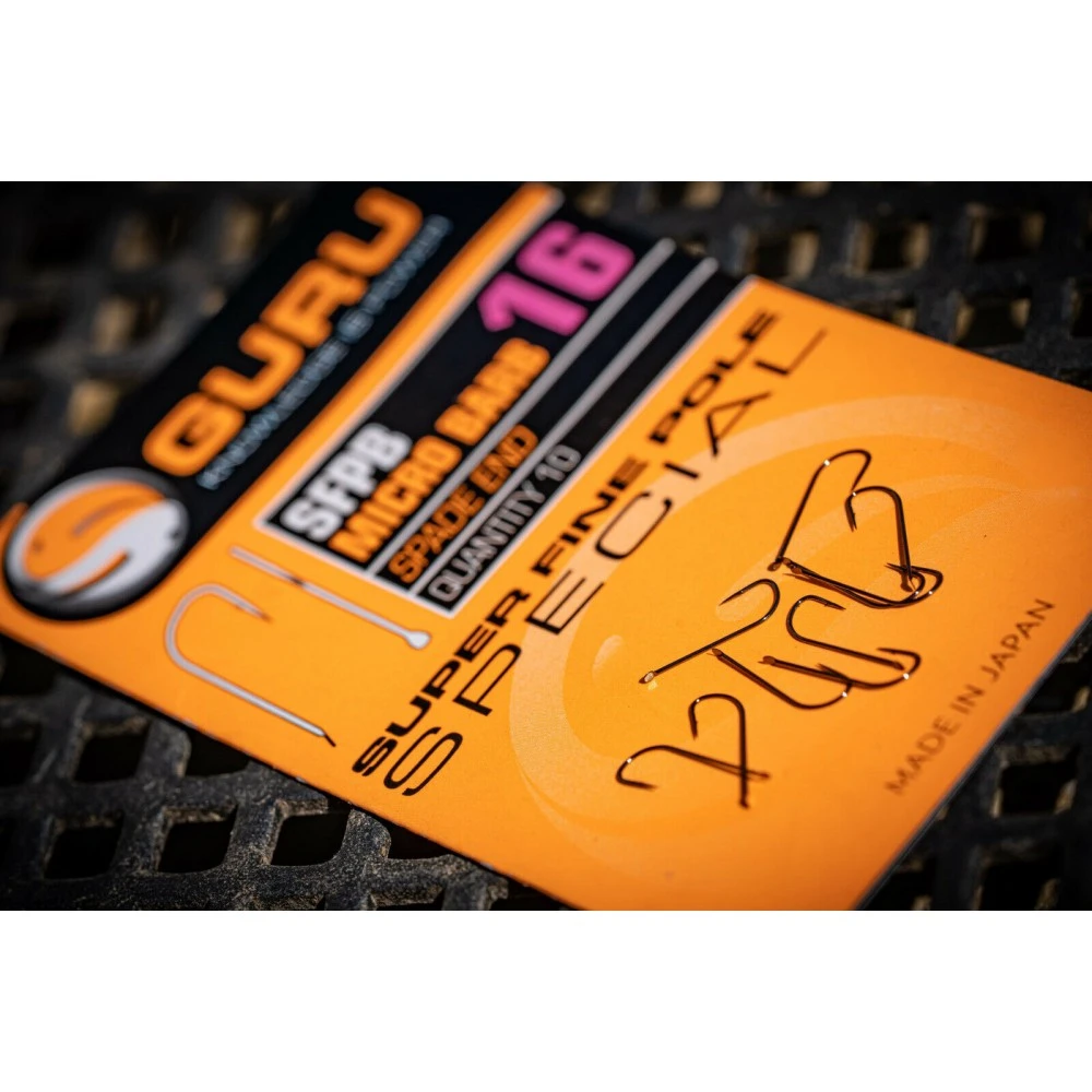 Guru Fishing Guru Super Fine Pole Spade End Size 16 Barbed Hook 6 Guru Fishing Guru Super Fine Pole Spade End Size 16 Barbed Hook - Afbeelding 4