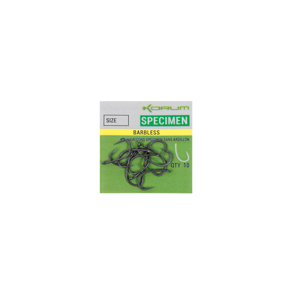 Korum Xpert Specimen Size 10 Barbless Hook 3 Korum Xpert Specimen Size 10 Barbless Hook