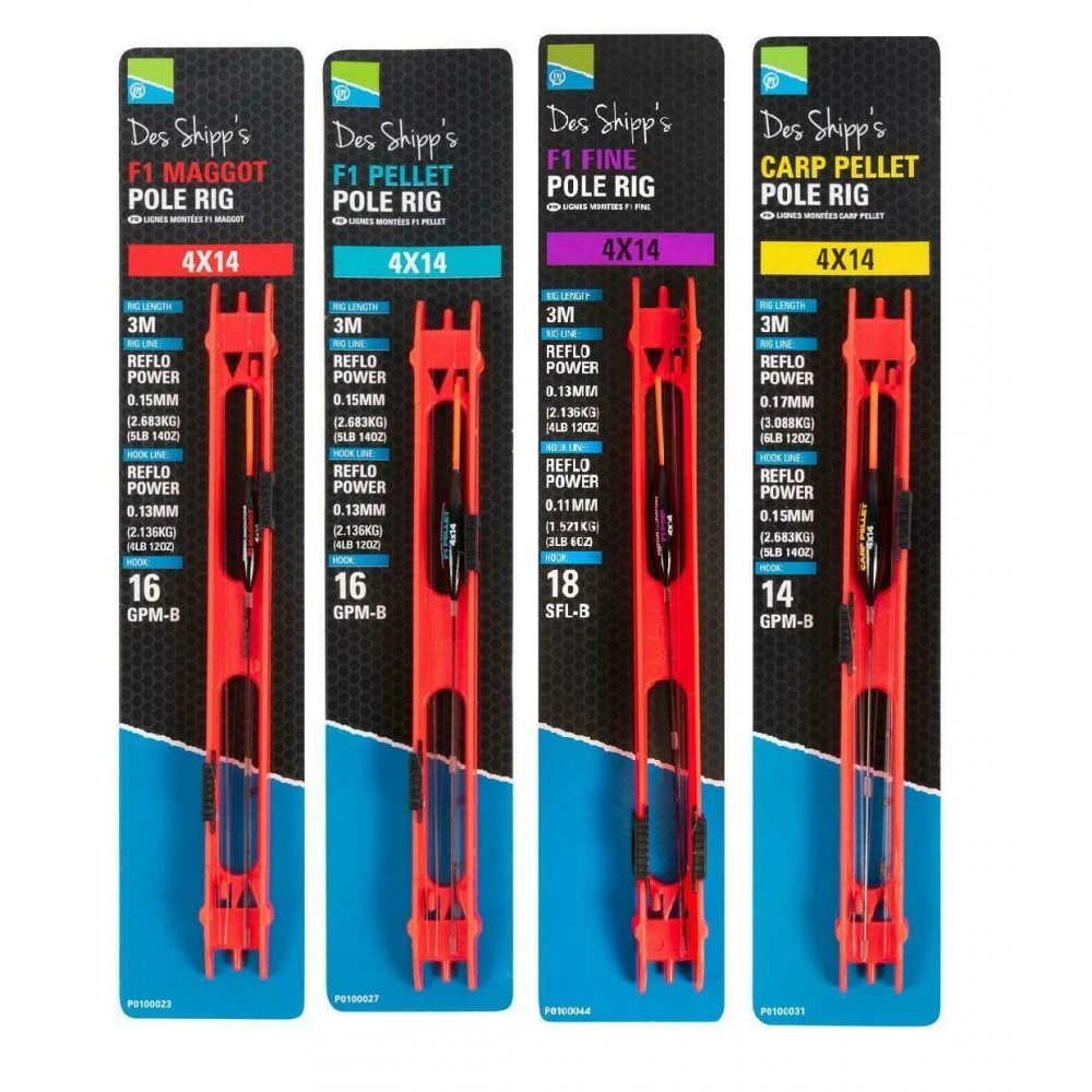 PRESTON INNOVATIONS Preston F1 Fine Pole Rig 4X16 SLF-B 0.11 Mm Size 18 4 PRESTON INNOVATIONS Preston F1 Fine Pole Rig 4X16 SLF-B 0.11 Mm Size 18 - Afbeelding 2