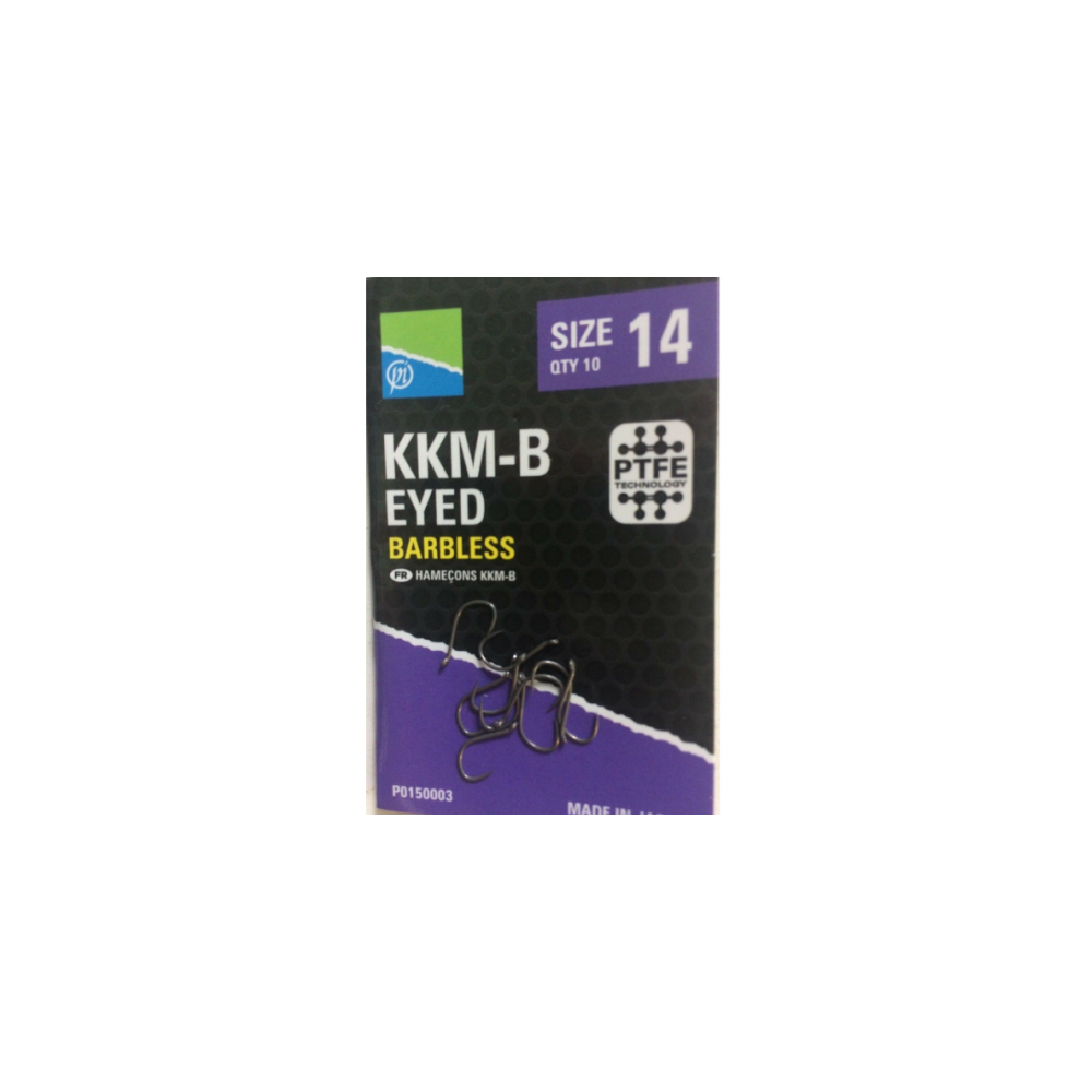 PRESTON INNOVATIONS Preston KKM-B EYED Size 14 Barbless Hook 3 PRESTON INNOVATIONS Preston KKM-B EYED Size 14 Barbless Hook