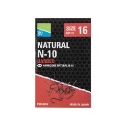 PRESTON INNOVATIONS Preston Natural N-10 Size 16 Barbed Hook